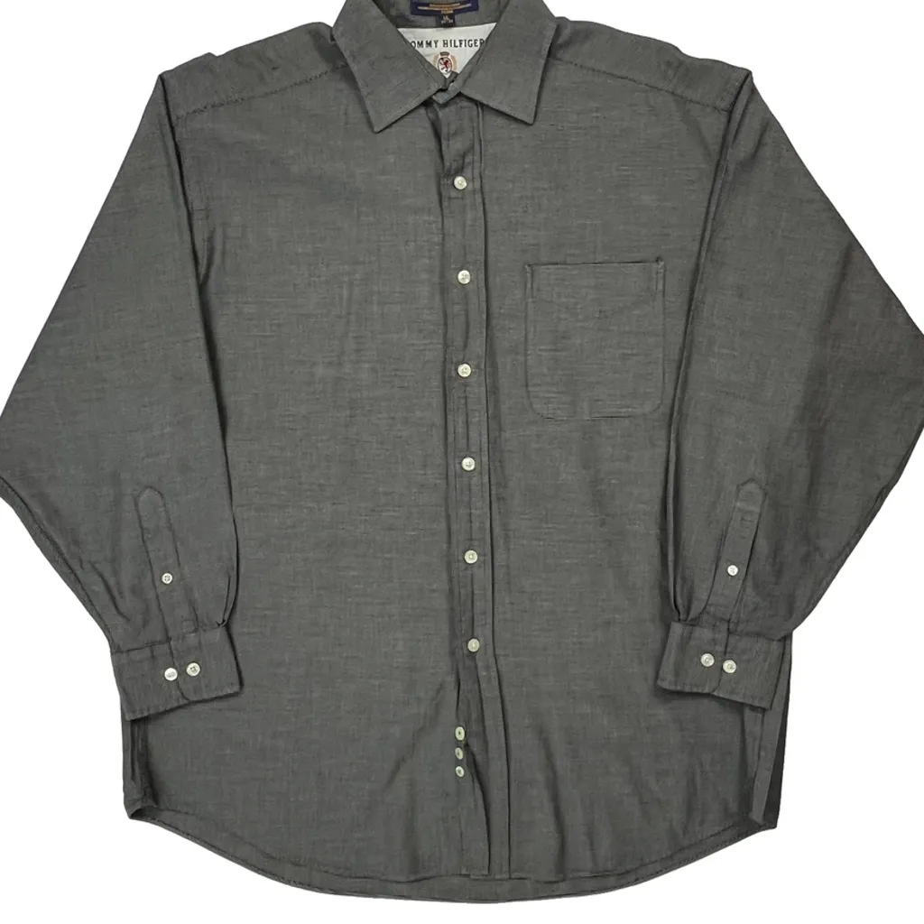 Tommy Hilfiger Shirt - Large Grey Cotton - Image 5