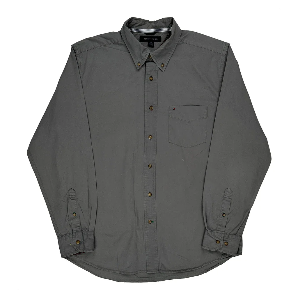 Tommy Hilfiger Shirt - Large Grey Cotton