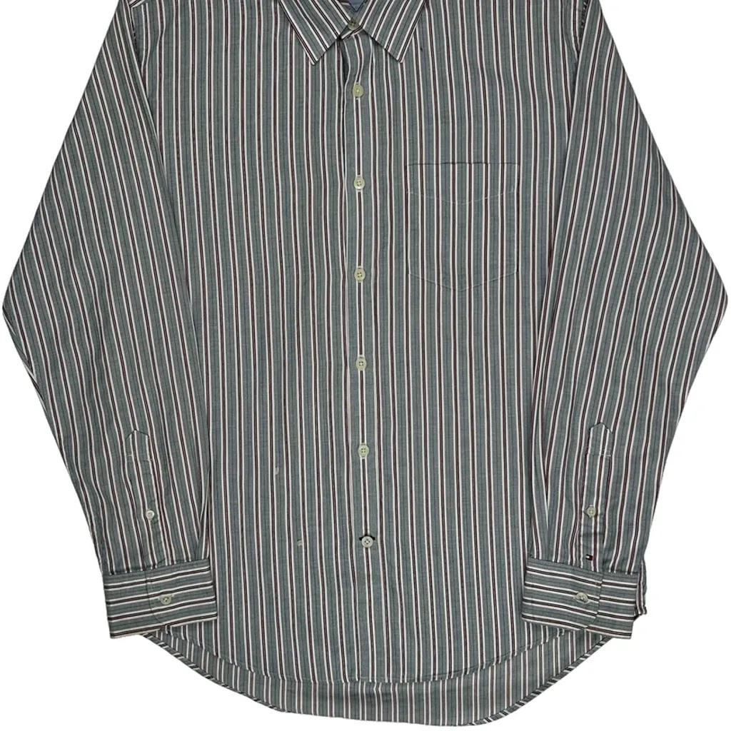 Tommy Hilfiger Striped Shirt - Medium Grey Cotton - Image 4