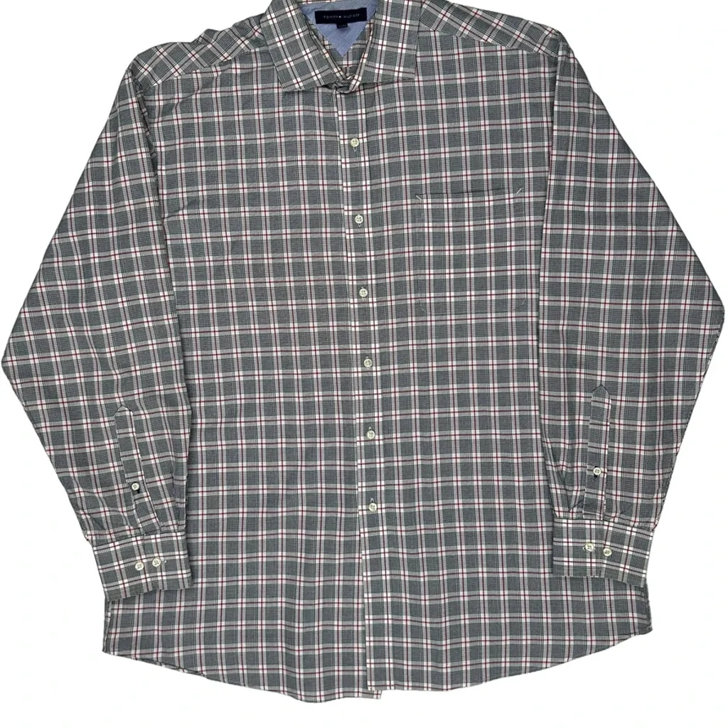 Tommy Hilfiger Checked Shirt - XL Grey Cotton - Image 4