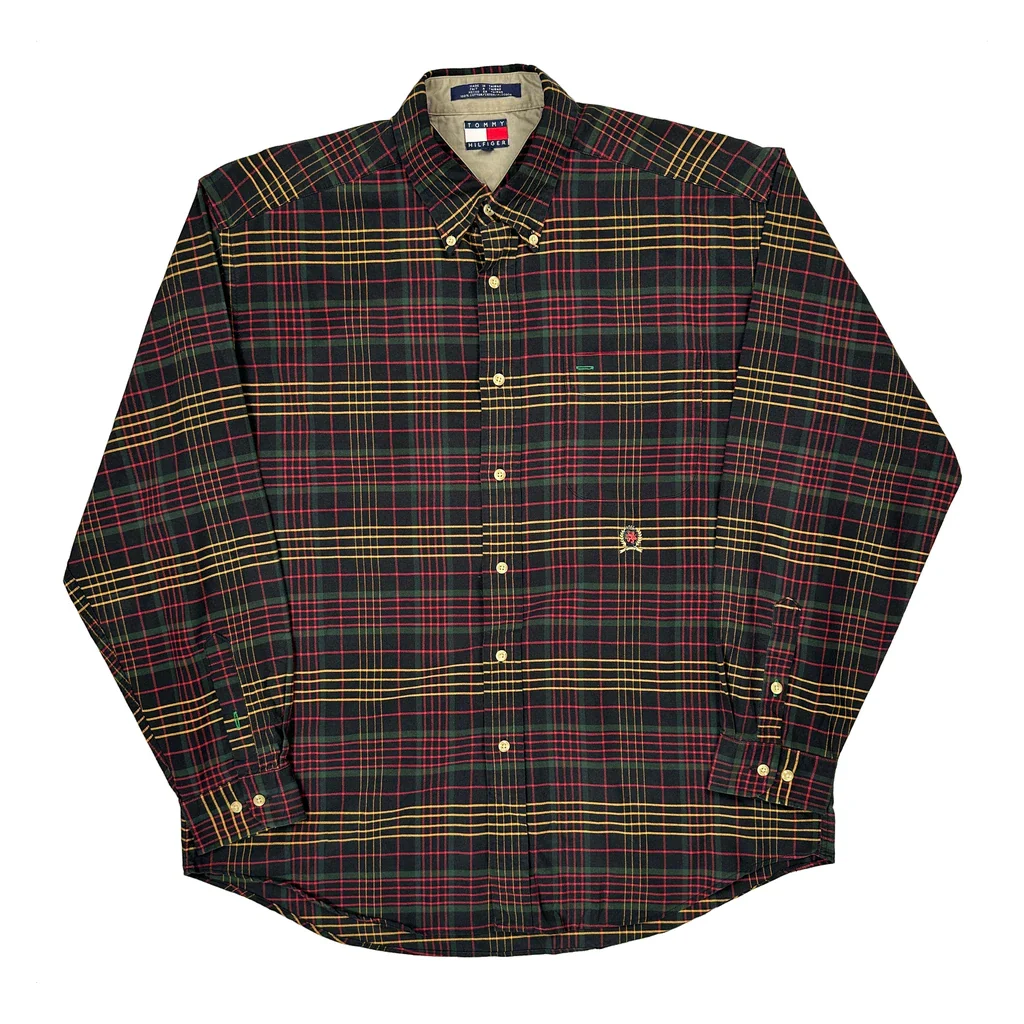 Tommy Hilfiger Checked Shirt - Large Multicoloured Cotton