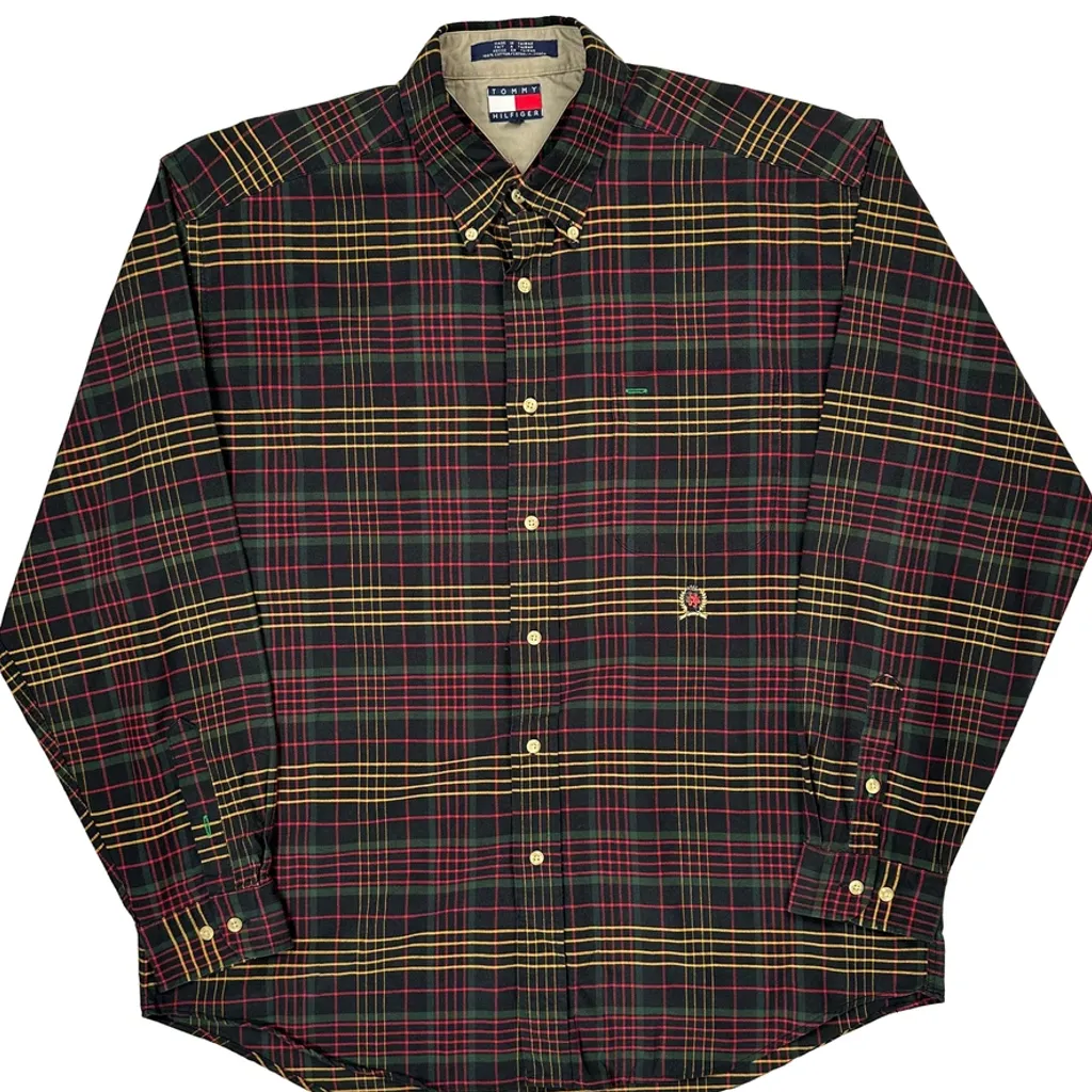Tommy Hilfiger Checked Shirt - Large Multicoloured Cotton - Image 4