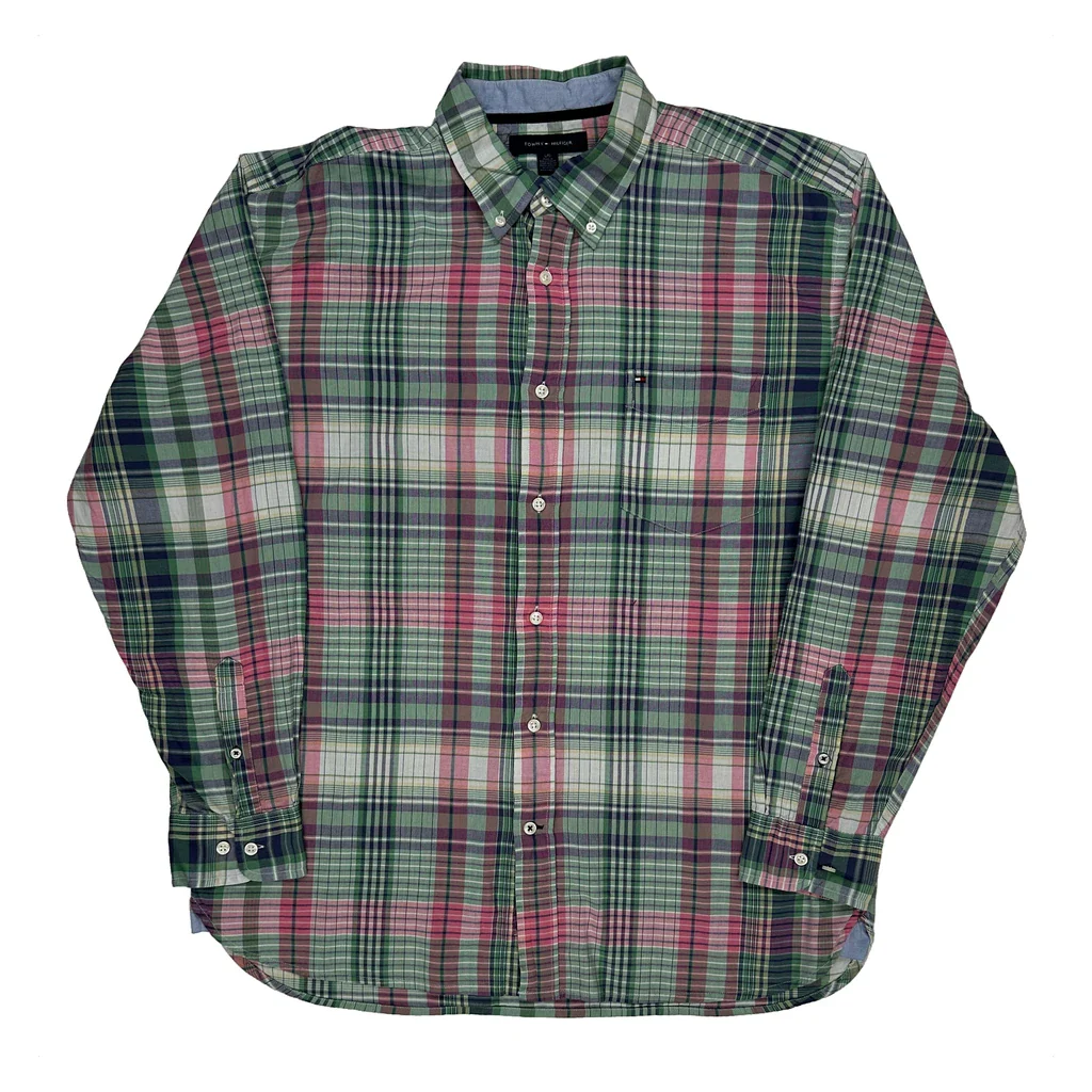 Tommy Hilfiger Checked Shirt - Large Multicoloured Cotton