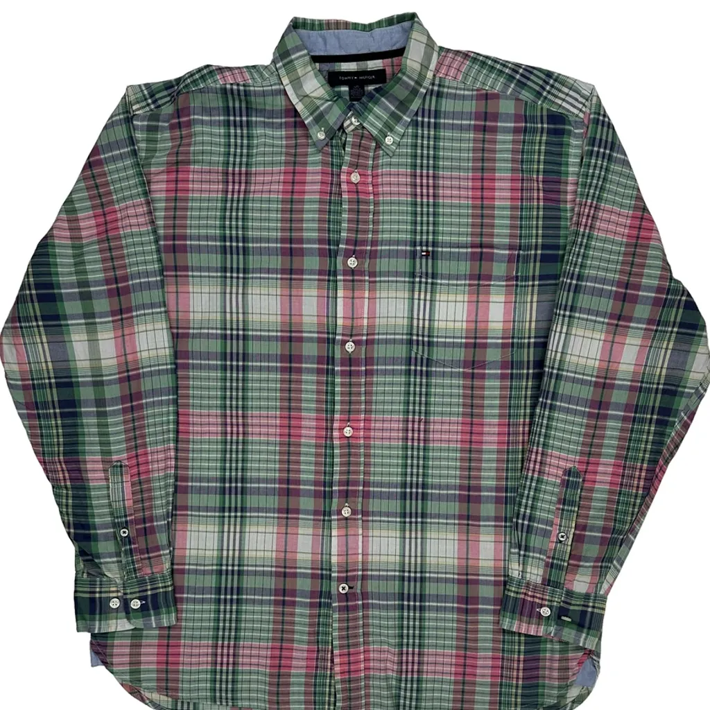 Tommy Hilfiger Checked Shirt - Large Multicoloured Cotton - Image 5
