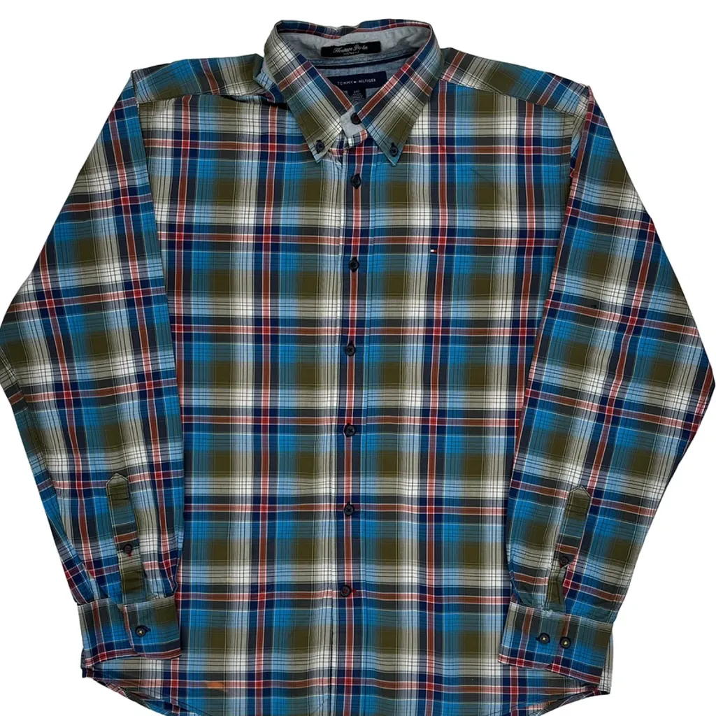 Tommy Hilfiger Checked Shirt - Large Multicoloured Cotton - Image 4
