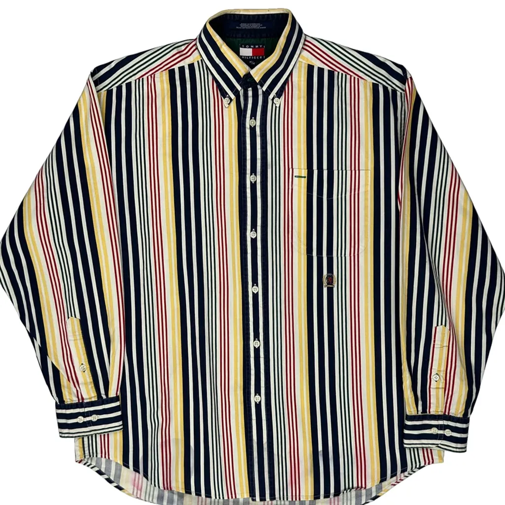 Tommy Hilfiger Striped Shirt - Medium Multicoloured Cotton - Image 4