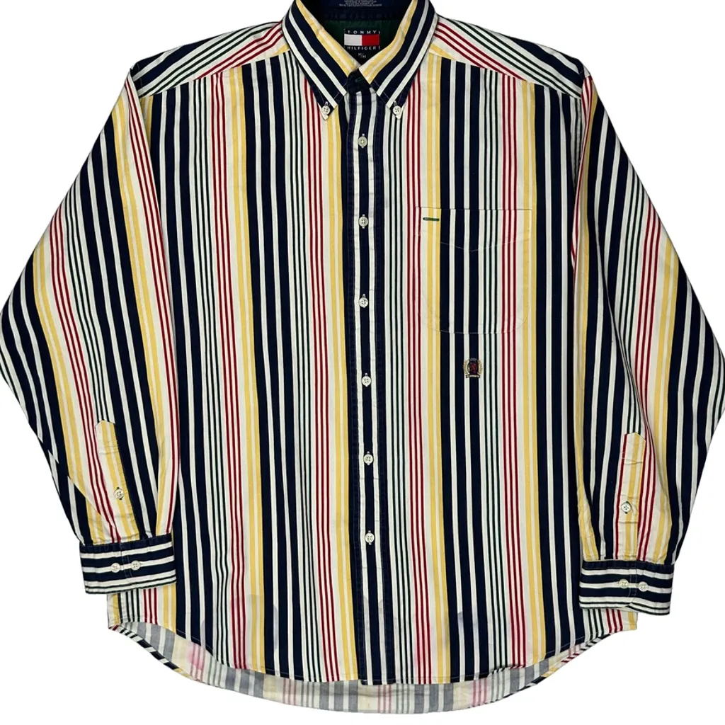 Tommy Hilfiger Striped Shirt - Medium Multicoloured Cotton - Image 5