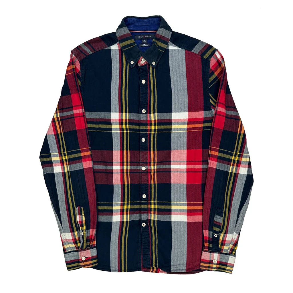 Tommy Hilfiger Checked Shirt - Medium Multicoloured Cotton