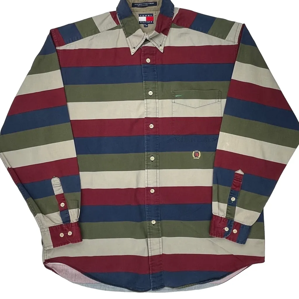 Tommy Hilfiger Striped Shirt - Medium Multicoloured Cotton - Image 4