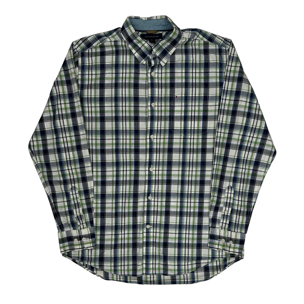 Tommy Hilfiger Checked Shirt - Medium Multicoloured Cotton