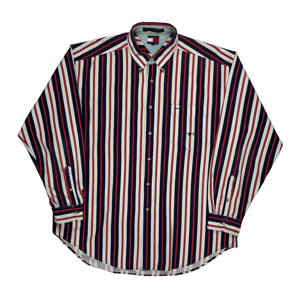 Tommy Hilfiger Striped Shirt - XL Multicoloured Cotton