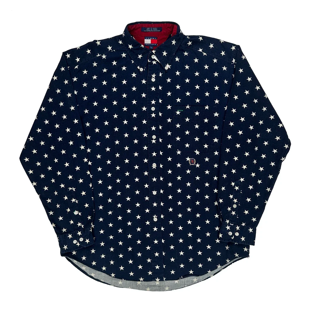 Tommy Hilfiger Shirt - Large Navy Cotton
