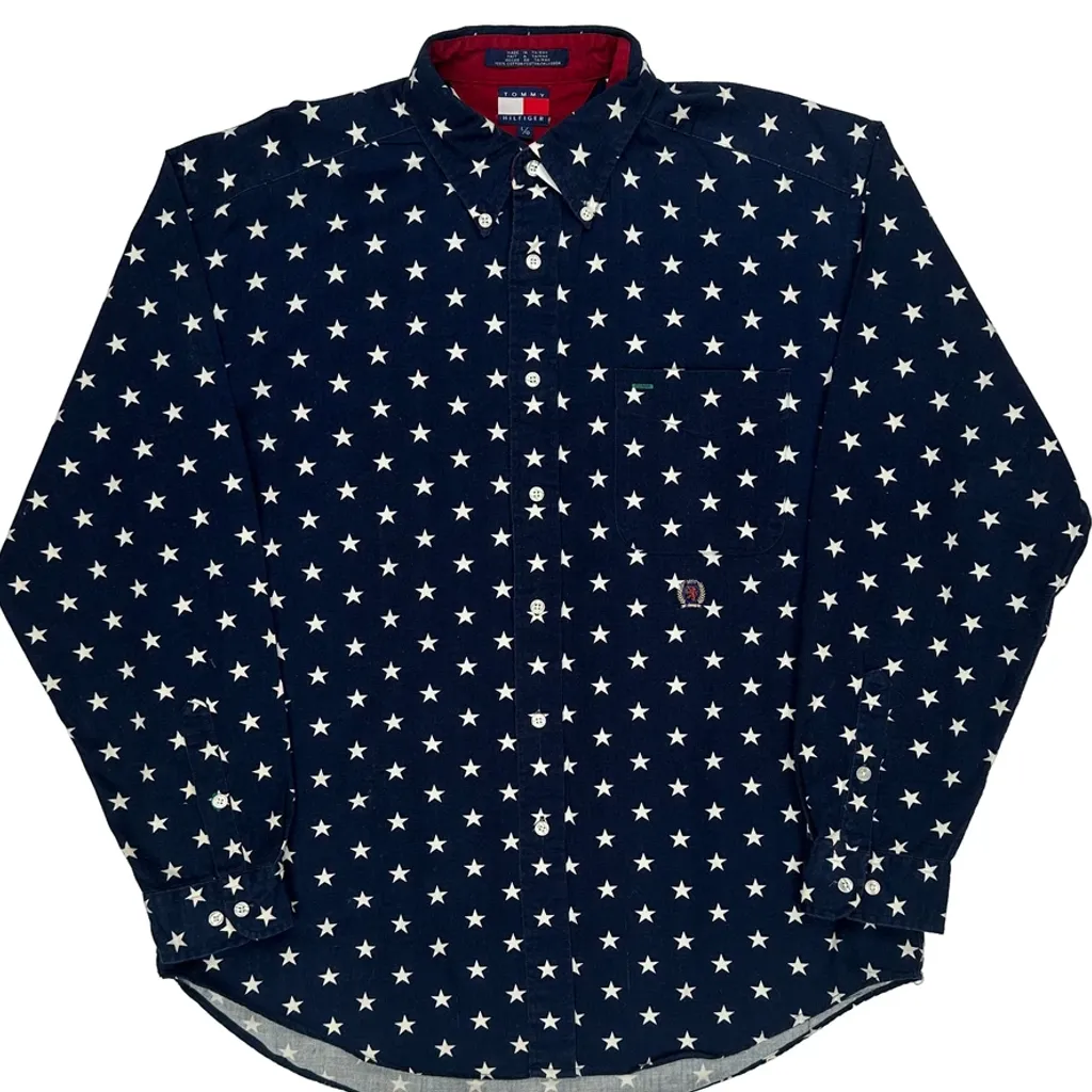 Tommy Hilfiger Shirt - Large Navy Cotton - Image 4