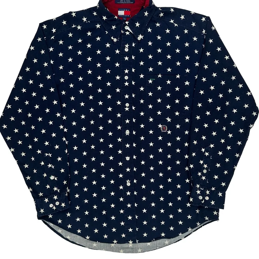 Tommy Hilfiger Shirt - Large Navy Cotton - Image 5