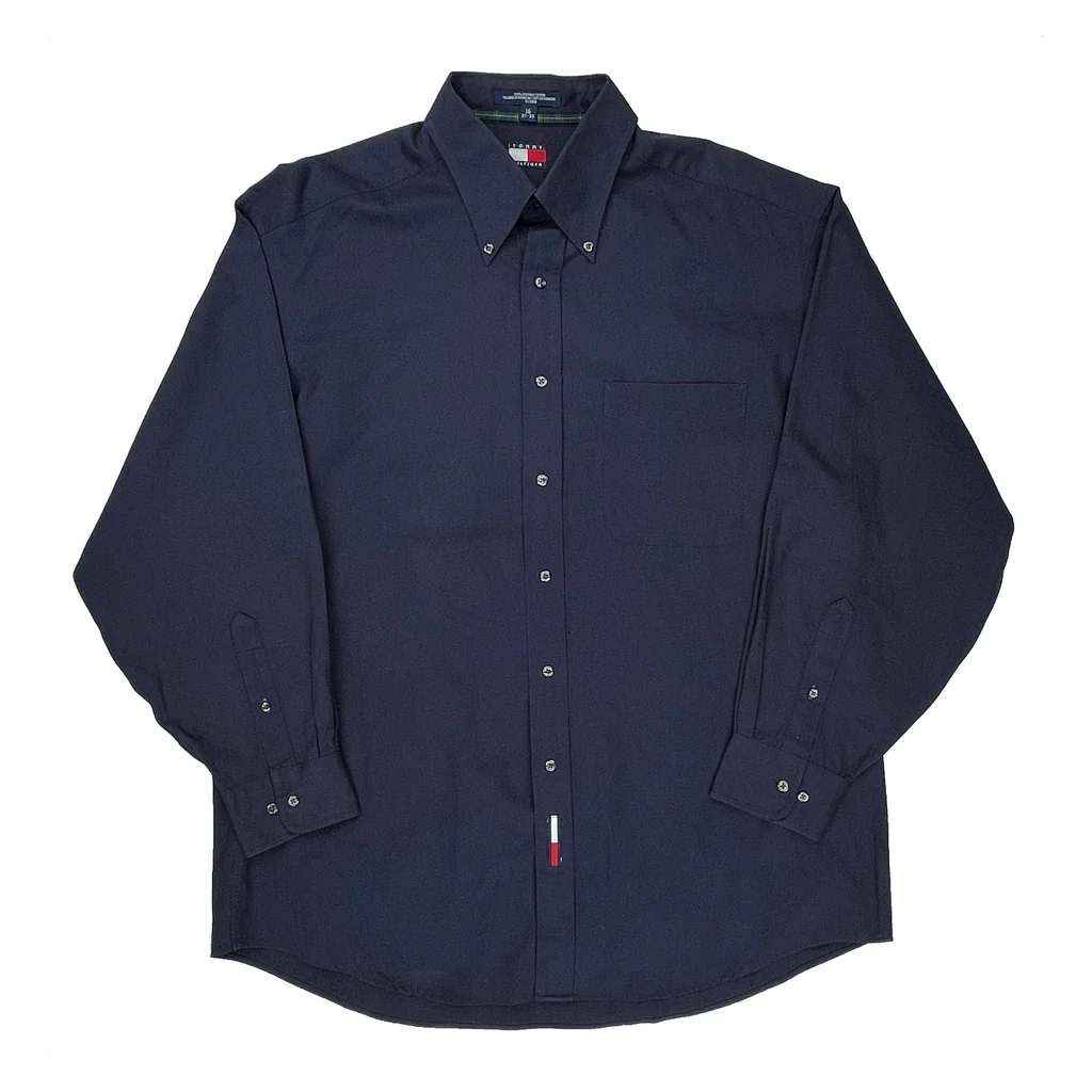 Tommy Hilfiger Shirt - Large Navy Cotton