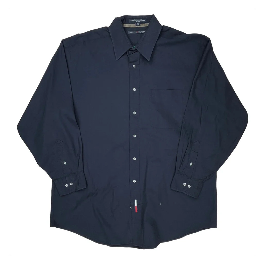 Tommy Hilfiger Shirt - Large Navy Cotton