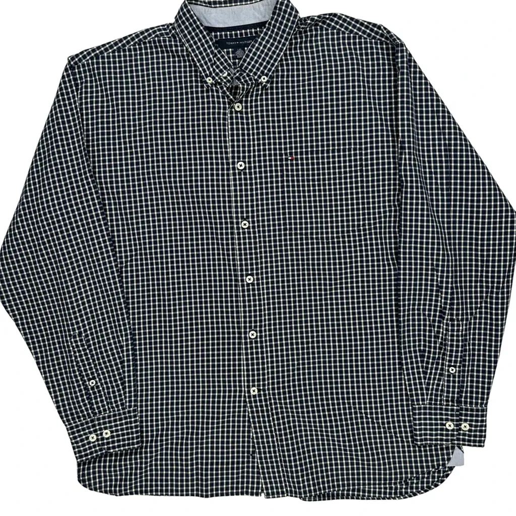 Tommy Hilfiger Checked Shirt - Large Navy Cotton - Image 5