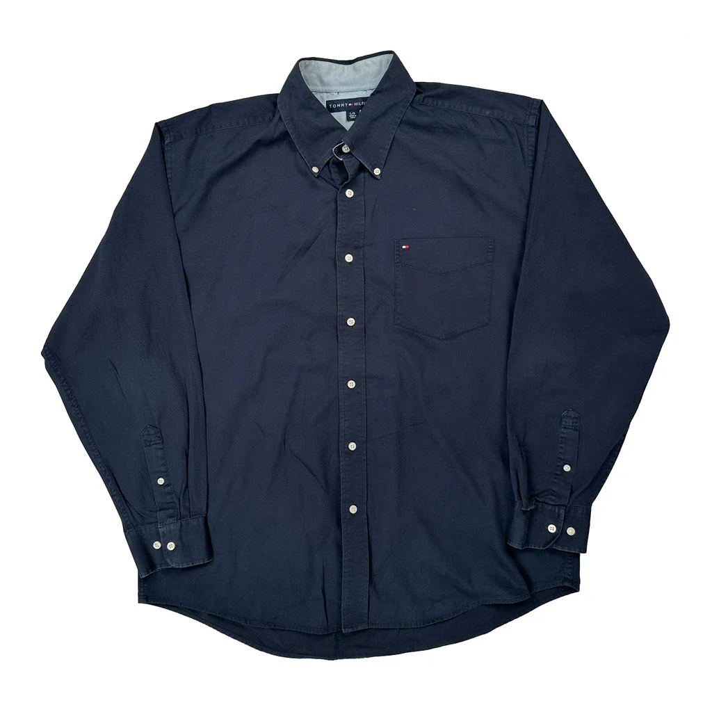 Tommy Hilfiger Shirt - Large Navy Cotton
