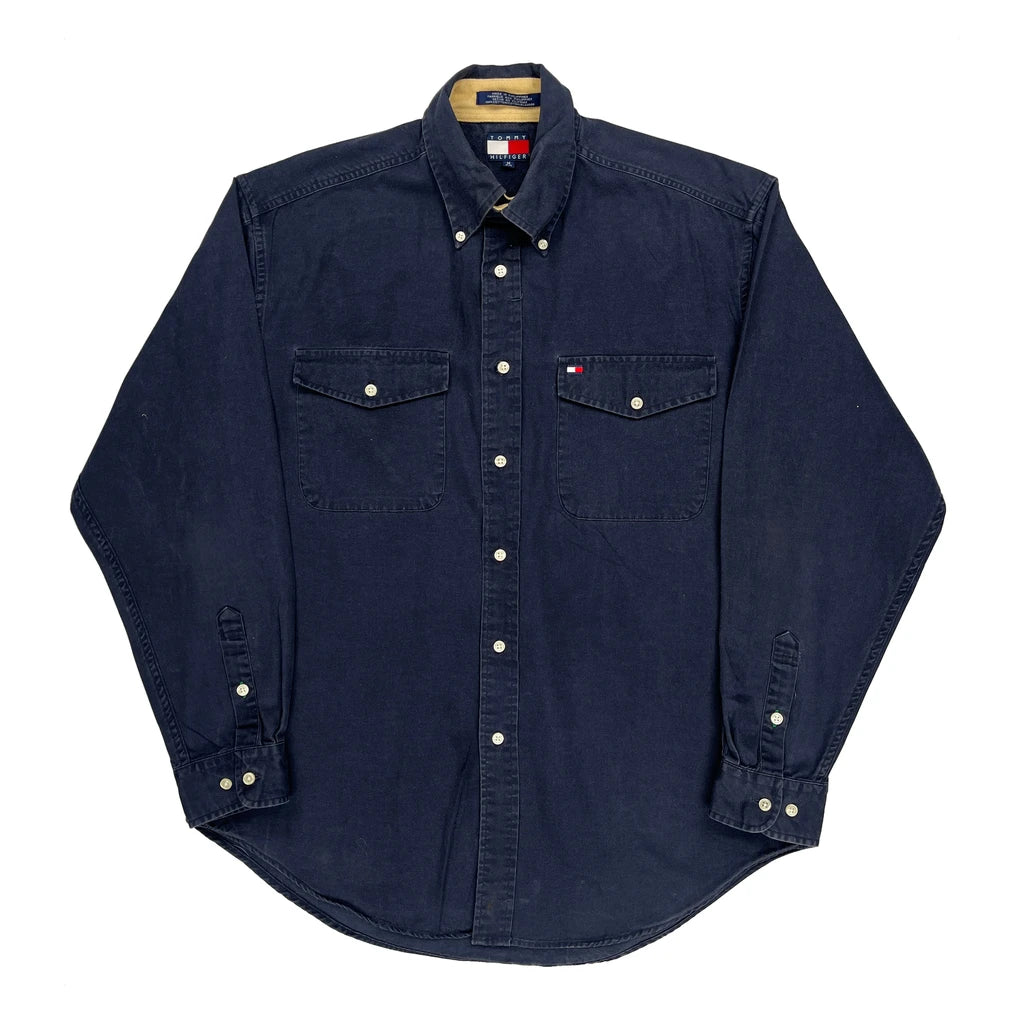 Tommy Hilfiger Shirt - Medium Navy Cotton