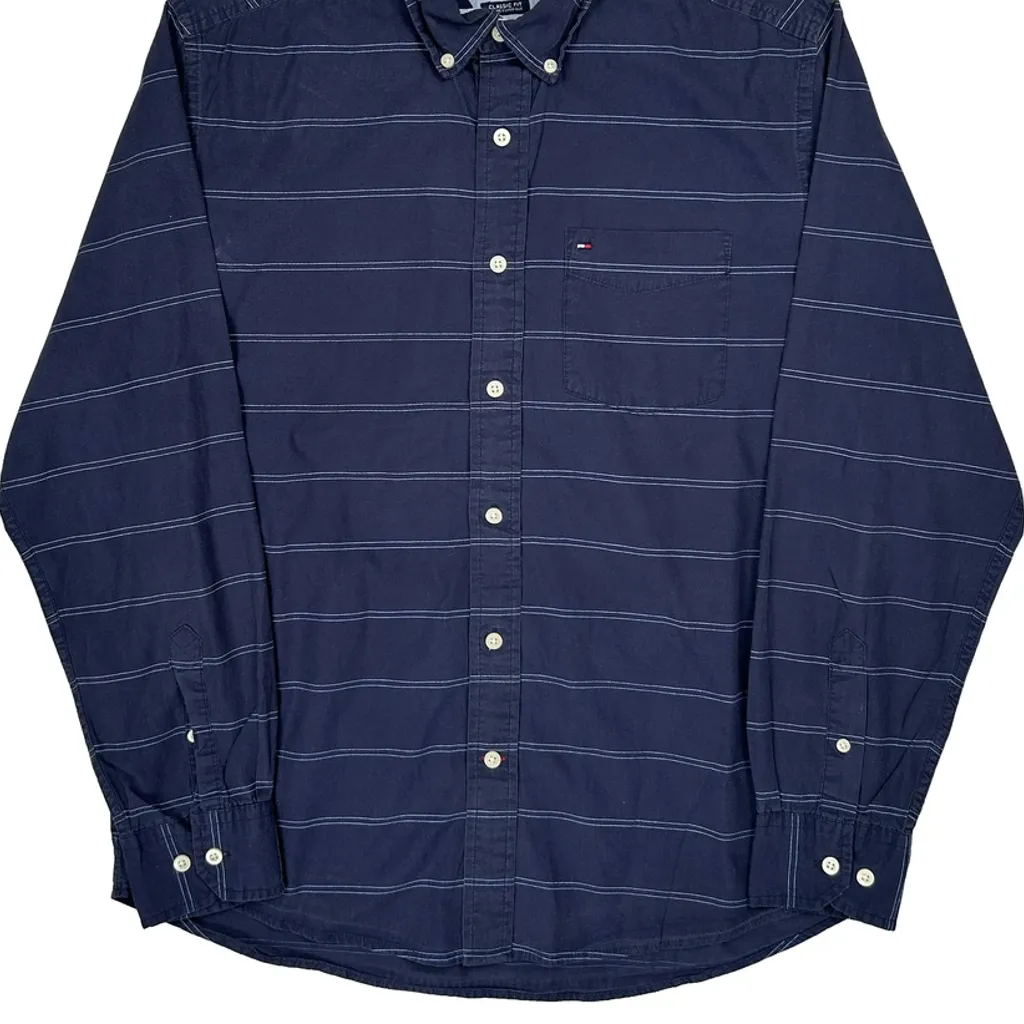 Tommy Hilfiger Striped Shirt - Medium Navy Cotton - Image 5