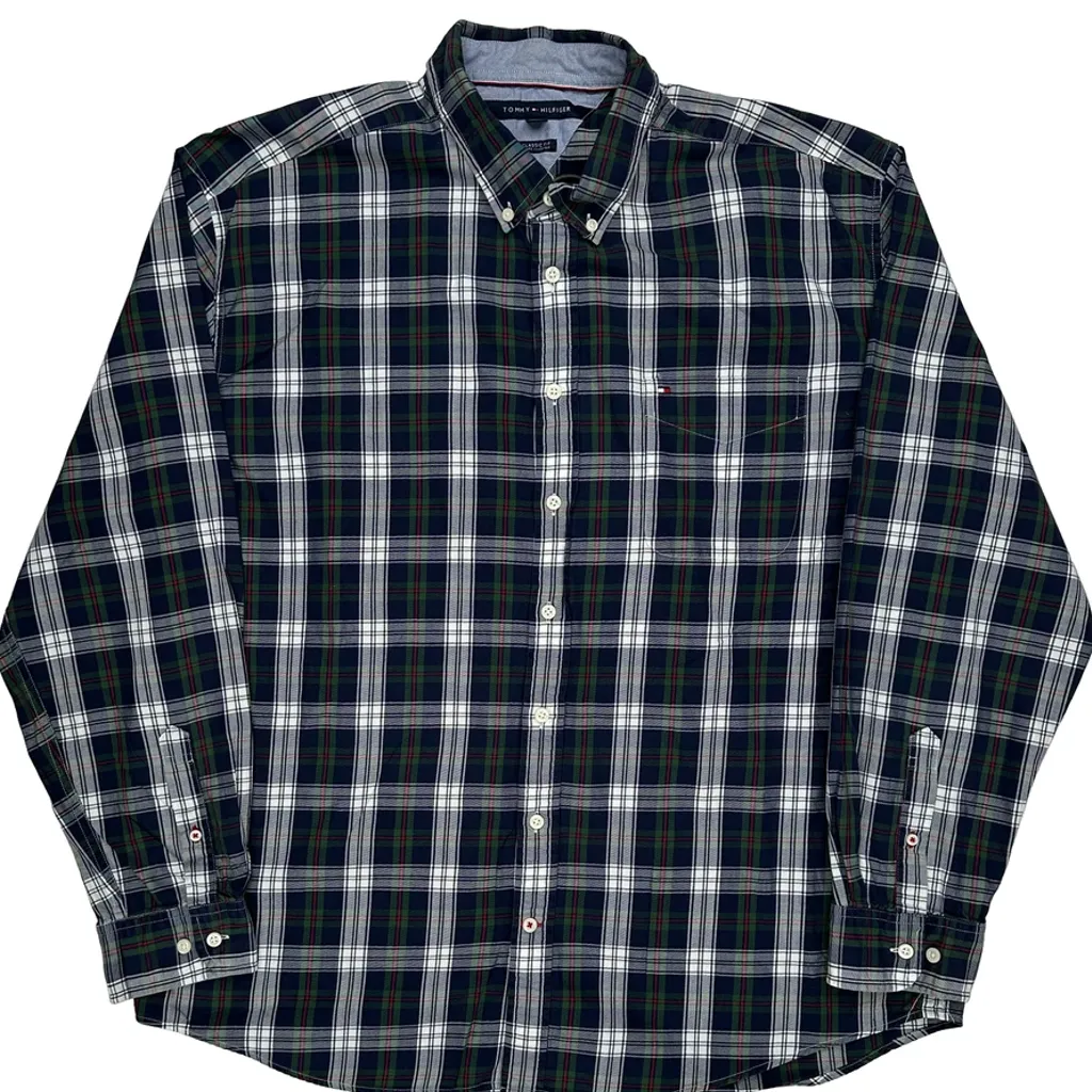 Tommy Hilfiger Checked Shirt - 2XL Navy Cotton - Image 5