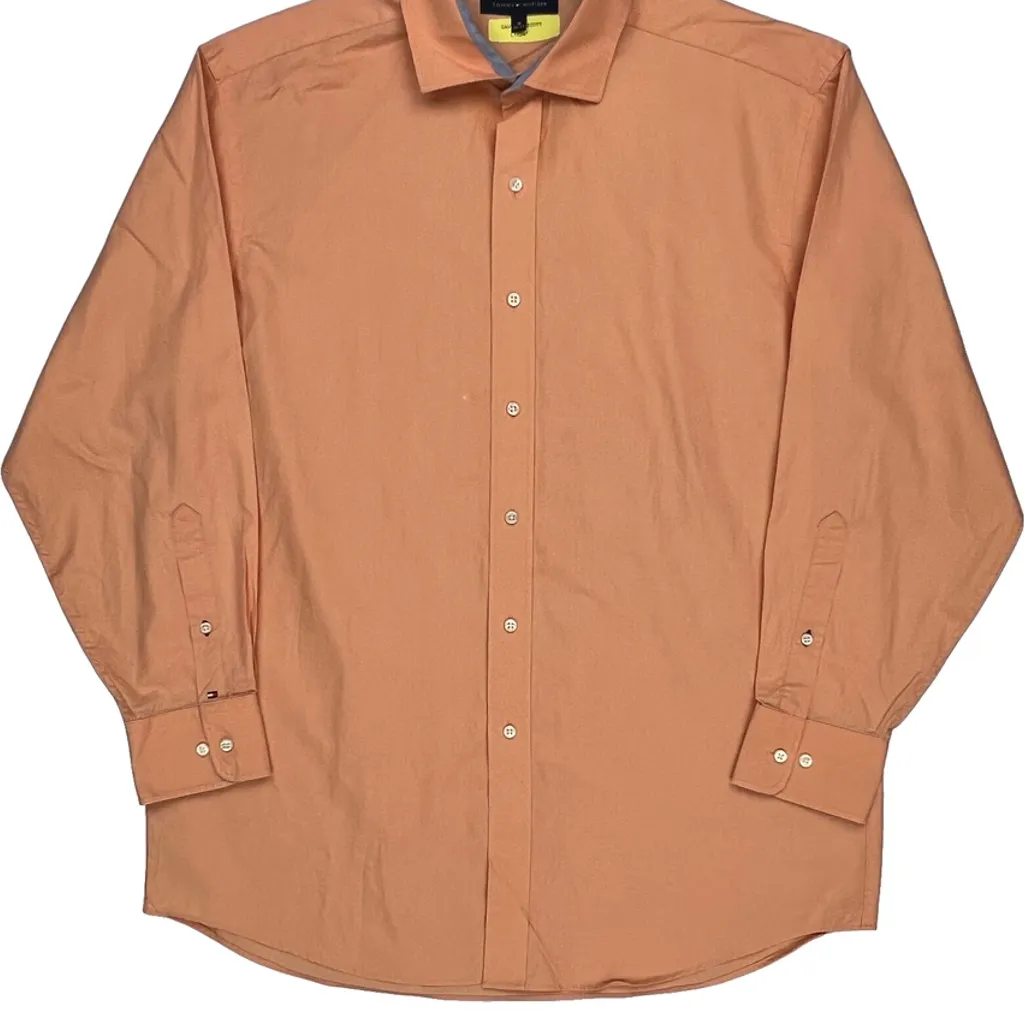 Tommy Hilfiger Shirt - Large Orange Cotton - Image 4
