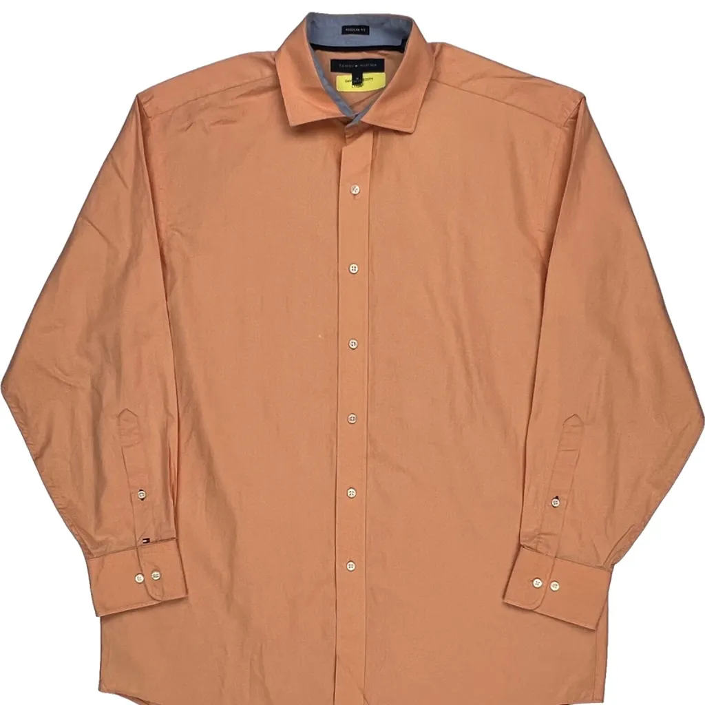 Tommy Hilfiger Shirt - Large Orange Cotton - Image 5