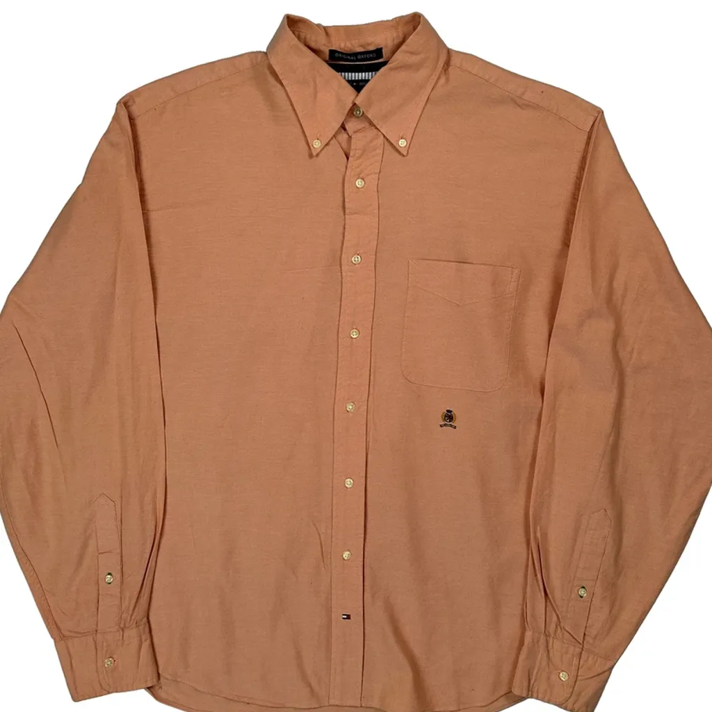 Tommy Hilfiger Shirt - XL Orange Cotton - Image 4