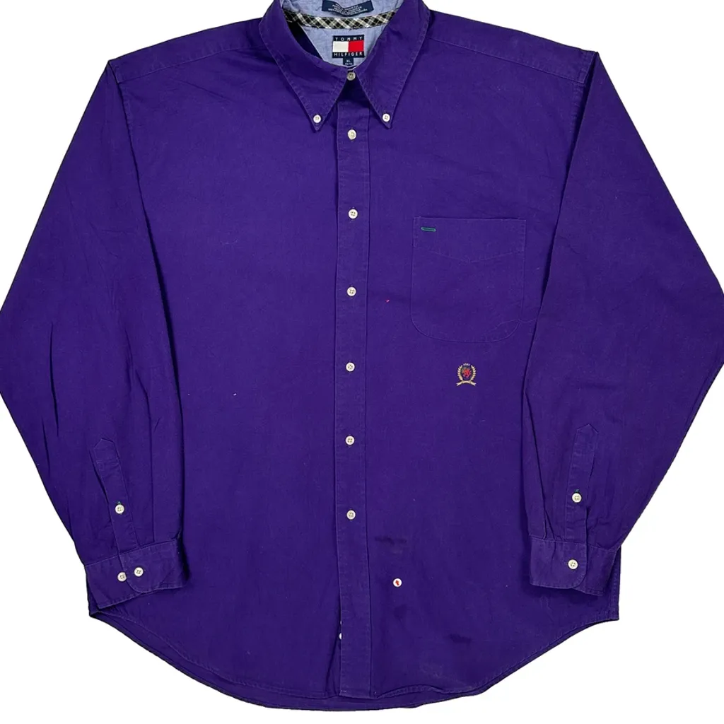 Tommy Hilfiger Shirt - XL Purple Cotton - Image 6