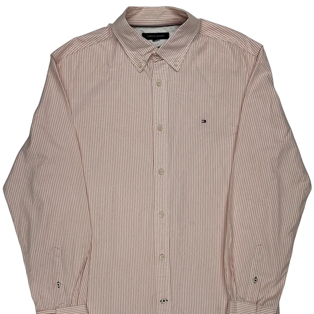Tommy Hilfiger Striped Shirt - Large Red Cotton - Image 5
