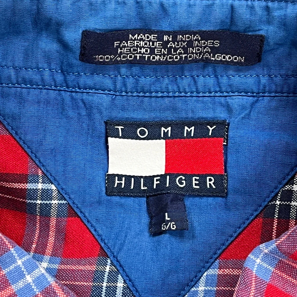 Tommy Hilfiger Checked Shirt - Large Red Cotton - Image 3