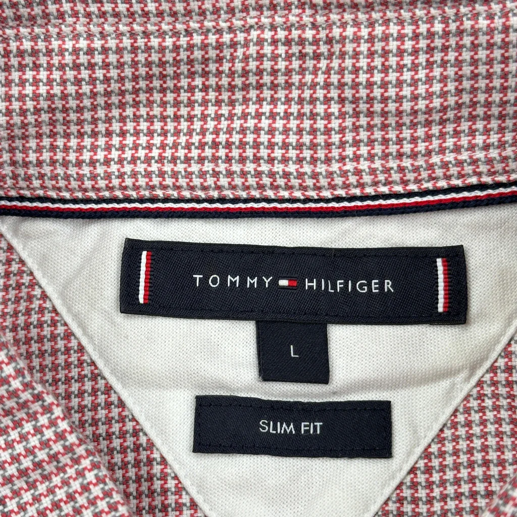 Tommy Hilfiger Slim Fit Shirt - Large Red Cotton - Image 3