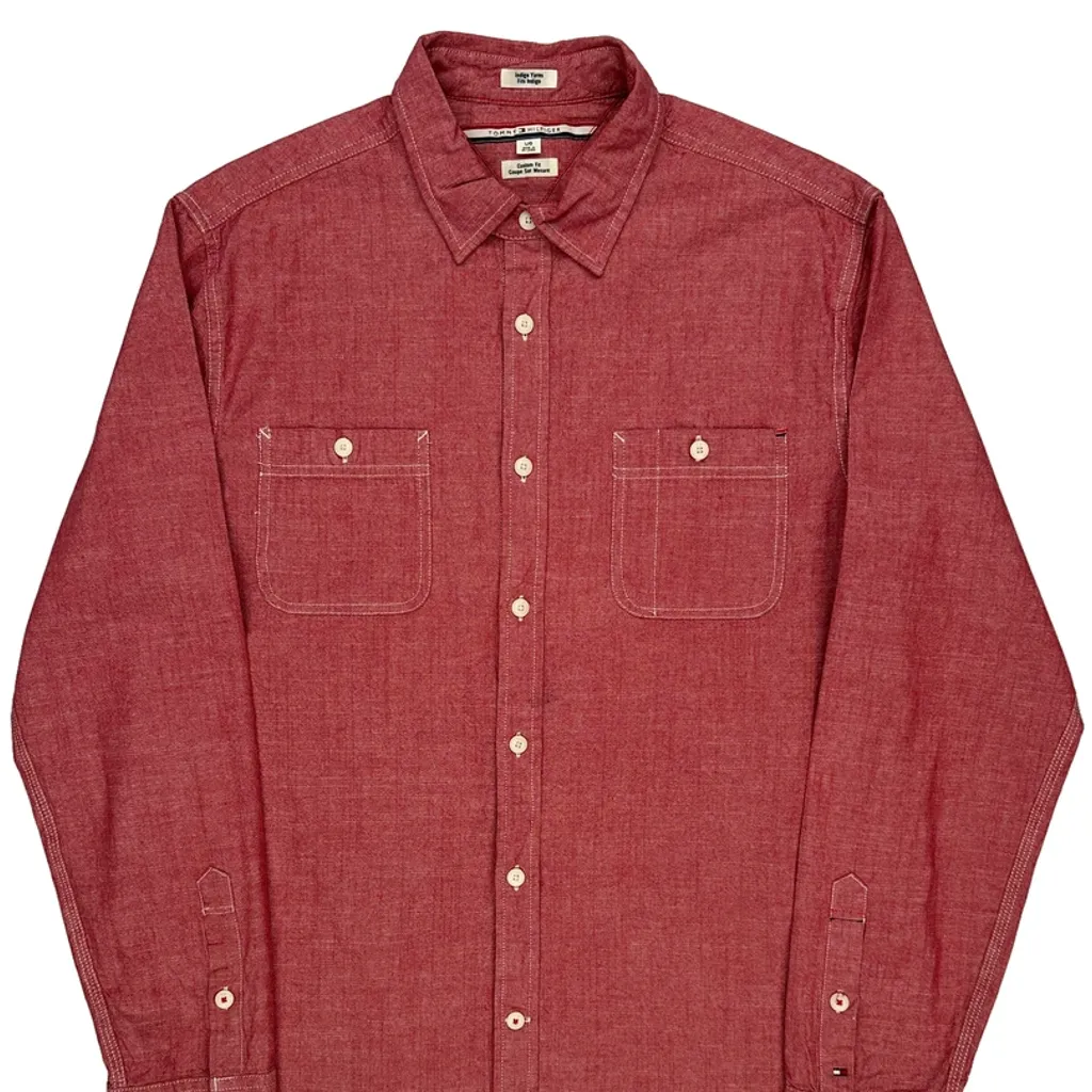 Tommy Hilfiger Shirt - Large Red Cotton - Image 4