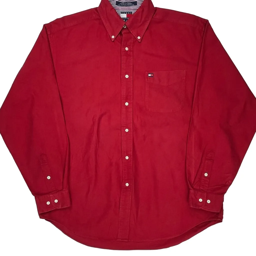 Tommy Hilfiger Shirt - Large Red Cotton - Image 4