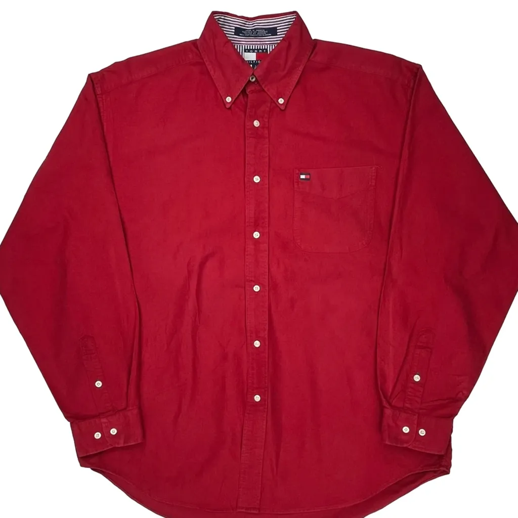 Tommy Hilfiger Shirt - Large Red Cotton - Image 5