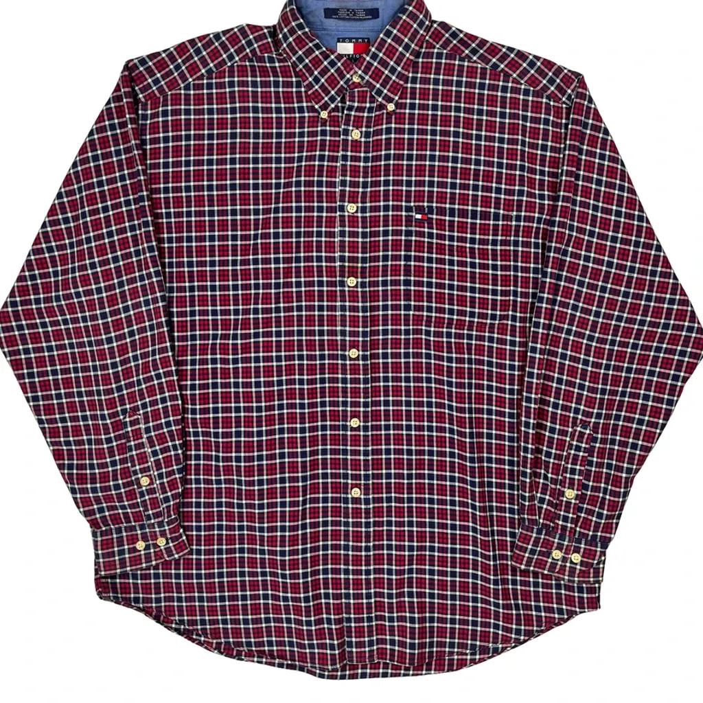 Tommy Hilfiger Checked Shirt - Large Red Cotton - Image 4