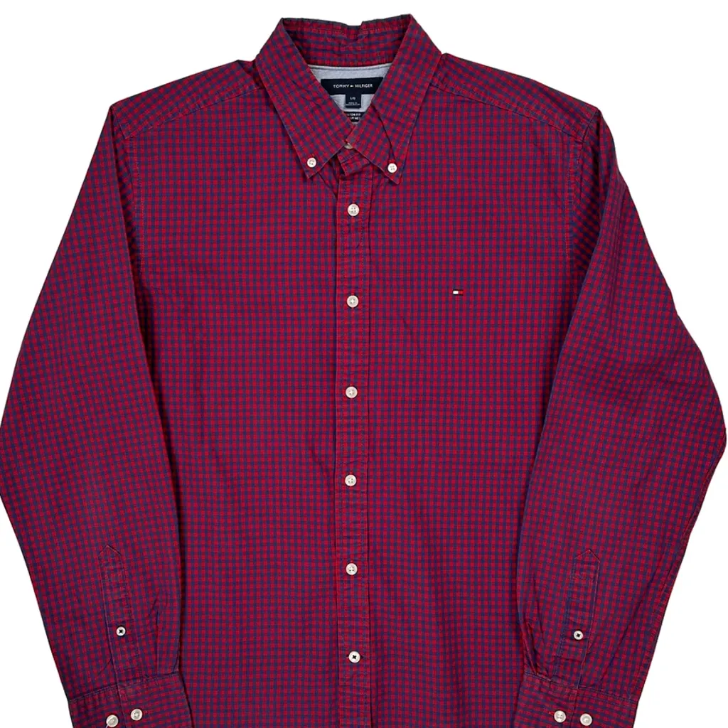 Tommy Hilfiger Checked Shirt - Large Red Cotton - Image 5