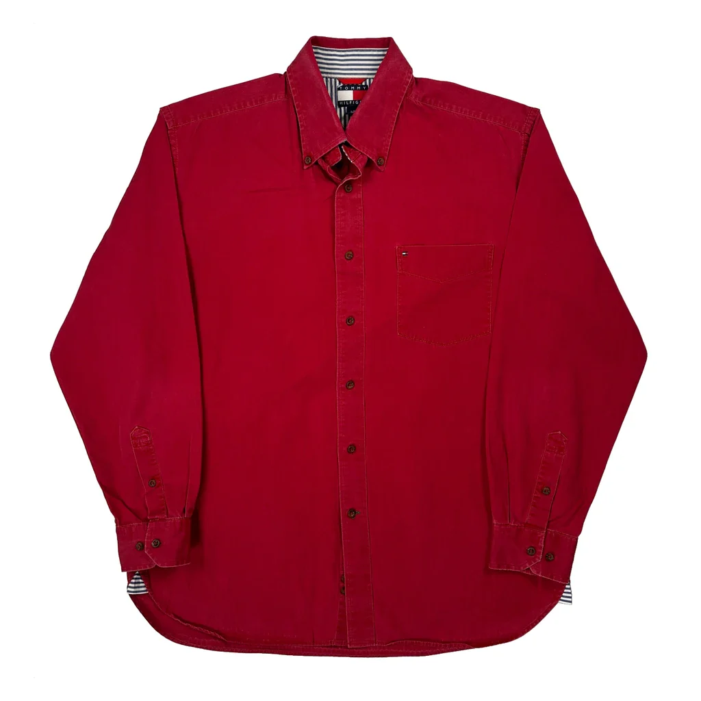Tommy Hilfiger Shirt - Large Red Cotton