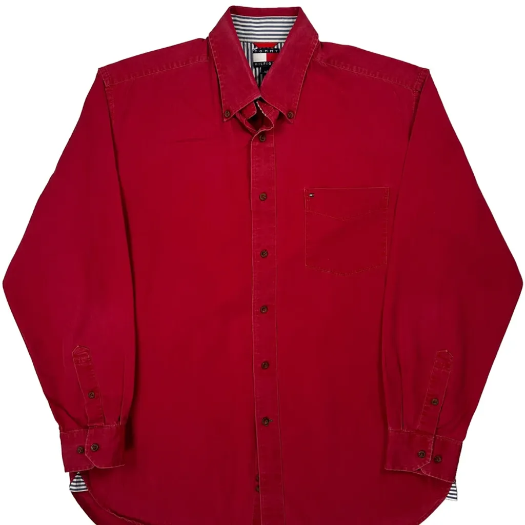 Tommy Hilfiger Shirt - Large Red Cotton - Image 4