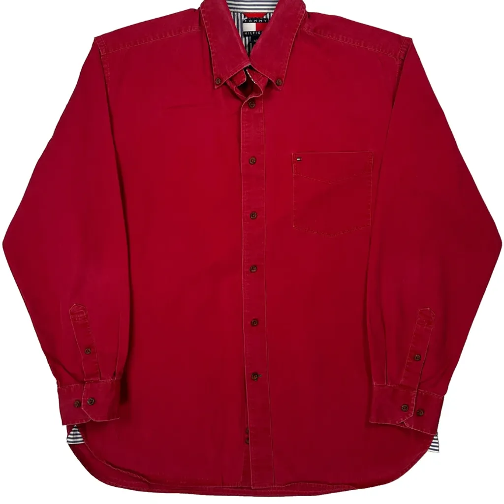 Tommy Hilfiger Shirt - Large Red Cotton - Image 5