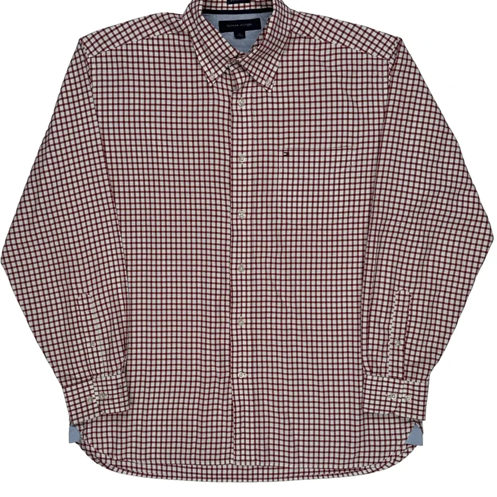 Tommy Hilfiger Checked Shirt - Medium Red Cotton - Image 4
