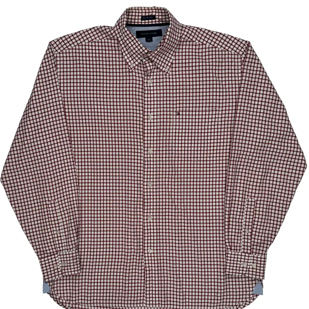 Tommy Hilfiger Checked Shirt - Medium Red Cotton - Image 5