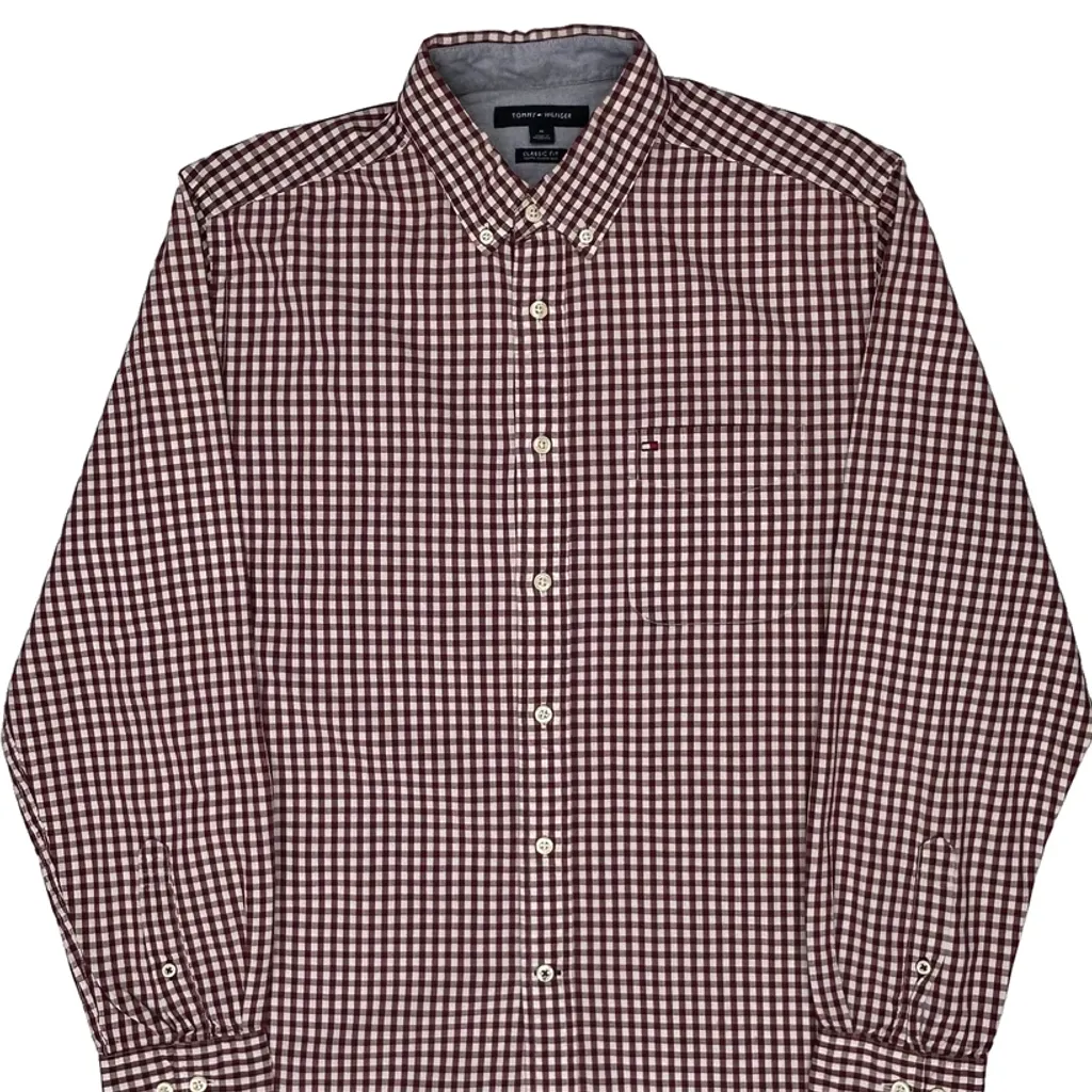 Tommy Hilfiger Checked Shirt - Medium Red Cotton - Image 5