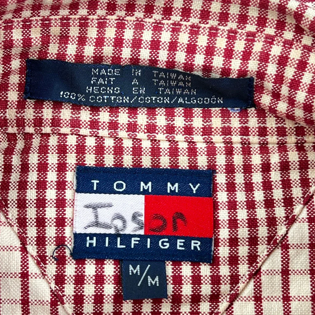 Tommy Hilfiger Checked Shirt - Medium Red Cotton - Image 3
