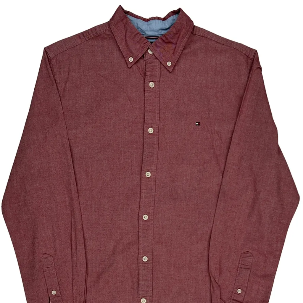 Tommy Hilfiger Shirt - Medium Red Cotton - Image 5