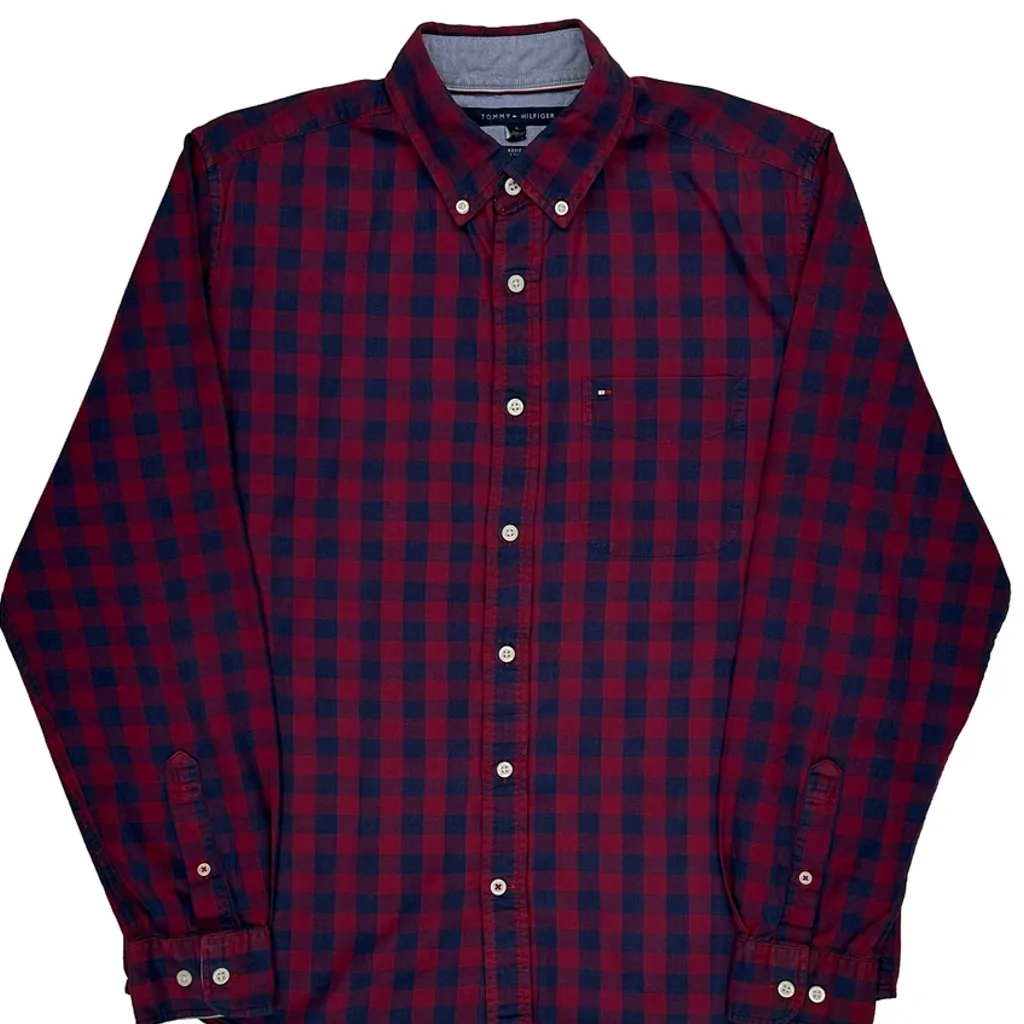 Tommy Hilfiger Checked Shirt - Medium Red Cotton - Image 4