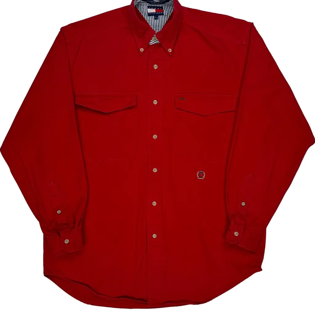 Tommy Hilfiger Shirt - Small Red Cotton - Image 4