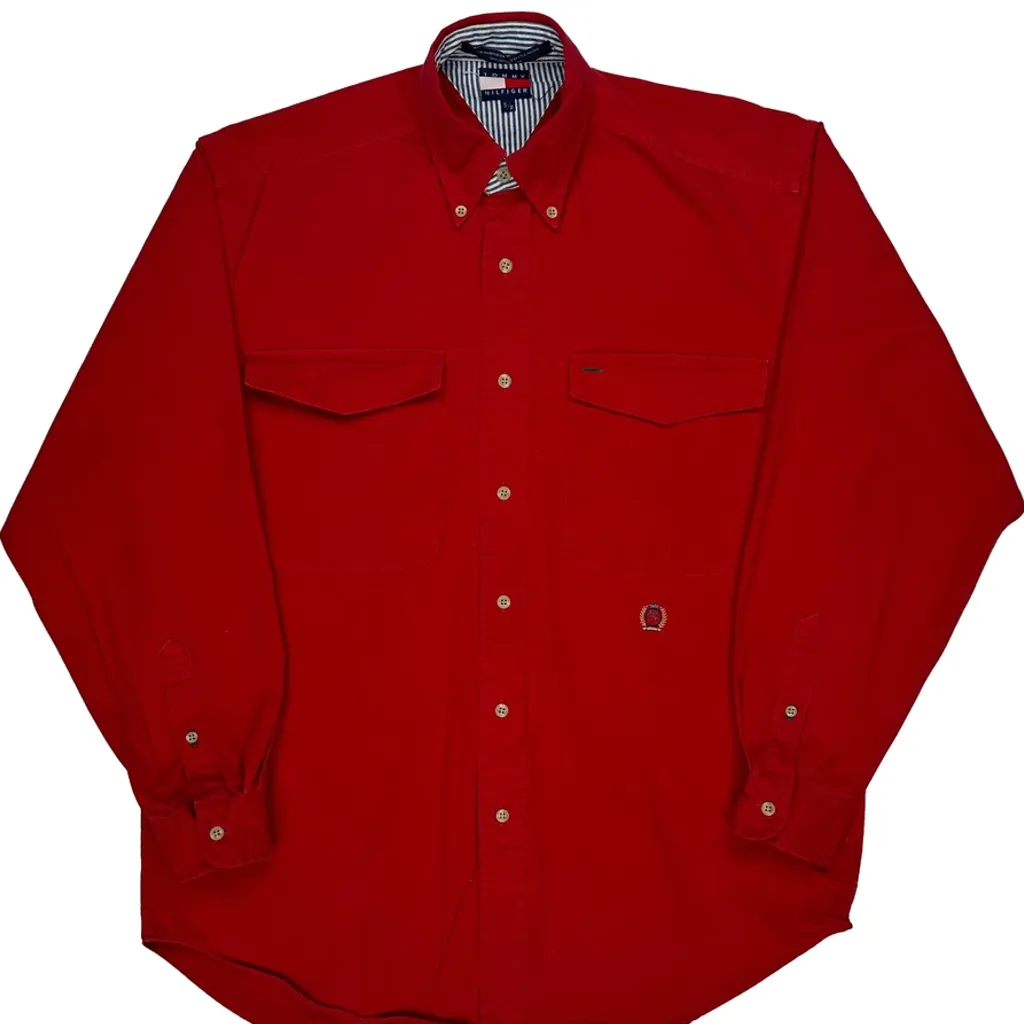 Tommy Hilfiger Shirt - Small Red Cotton - Image 5