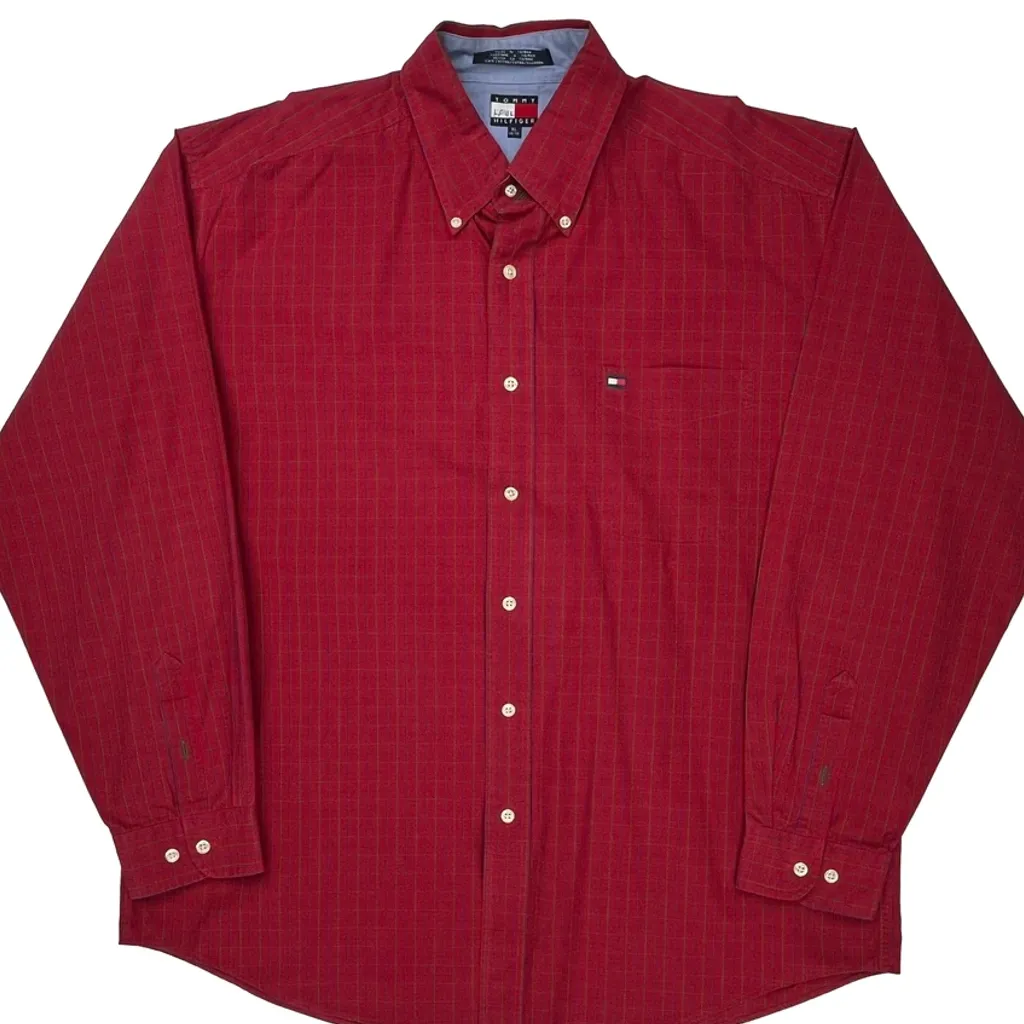 Tommy Hilfiger Striped Shirt - XL Red Cotton - Image 4