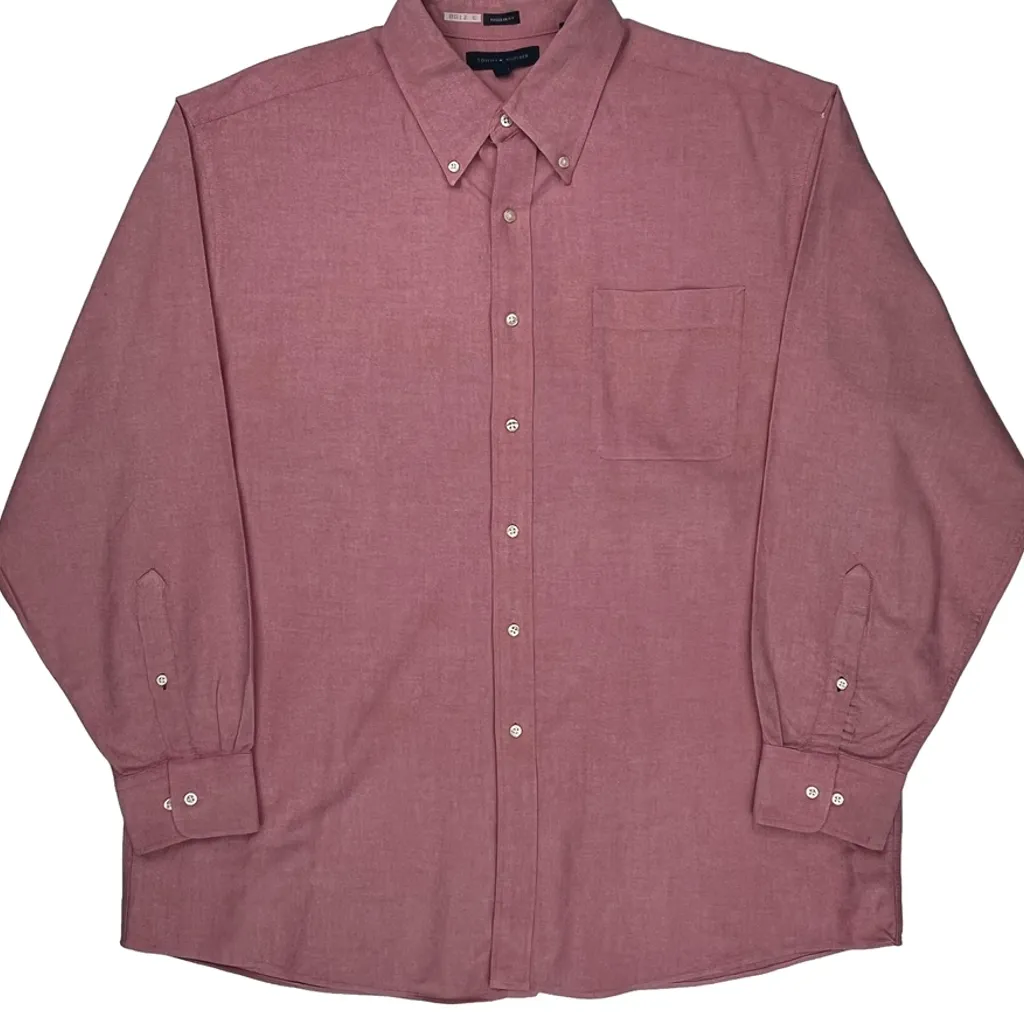 Tommy Hilfiger Shirt - XL Red Cotton - Image 4